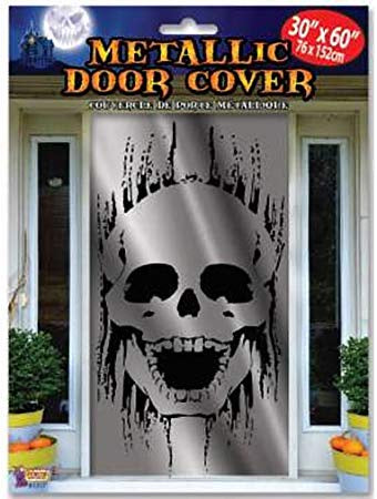 METALLIC SKULL DOOR COVER